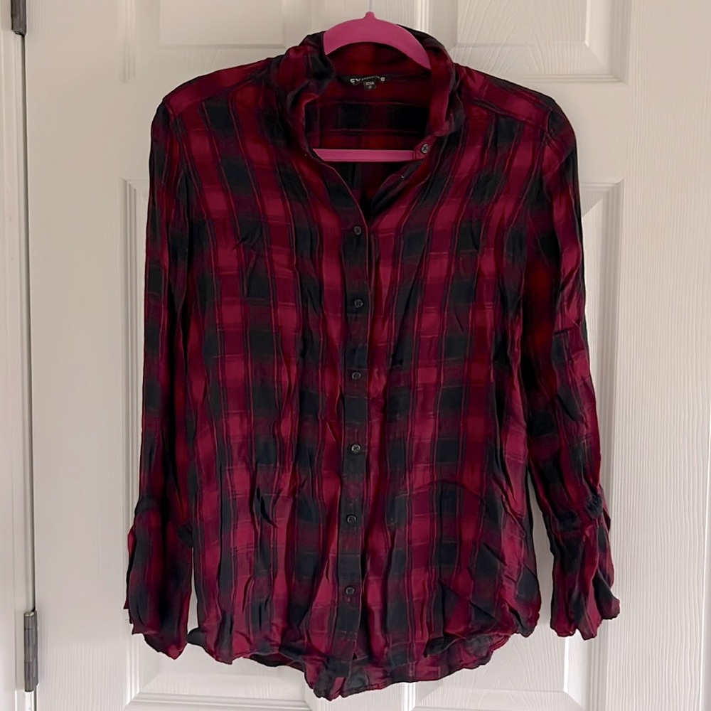 Express Red & Black Top